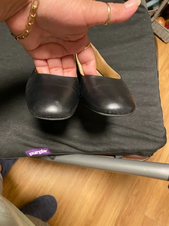 COACH Black Leather Round-Toe Ballet Flats - Picture 2 of 7